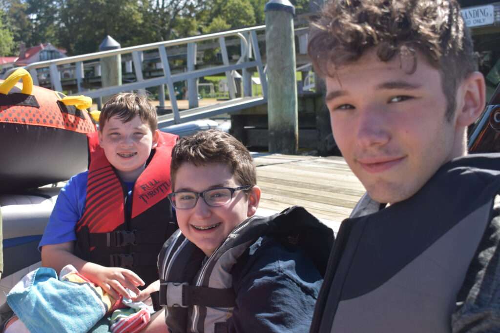 Happy Scouts on the dock